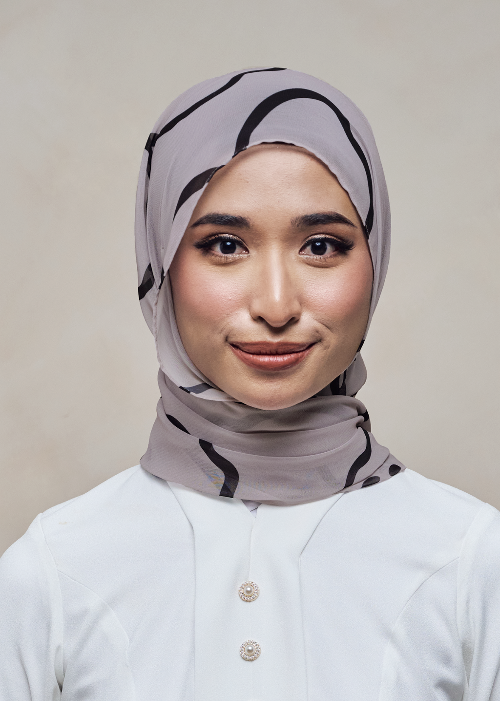 LEBARAN MELANGE LOOSE SHAWL - ASH PETALINE