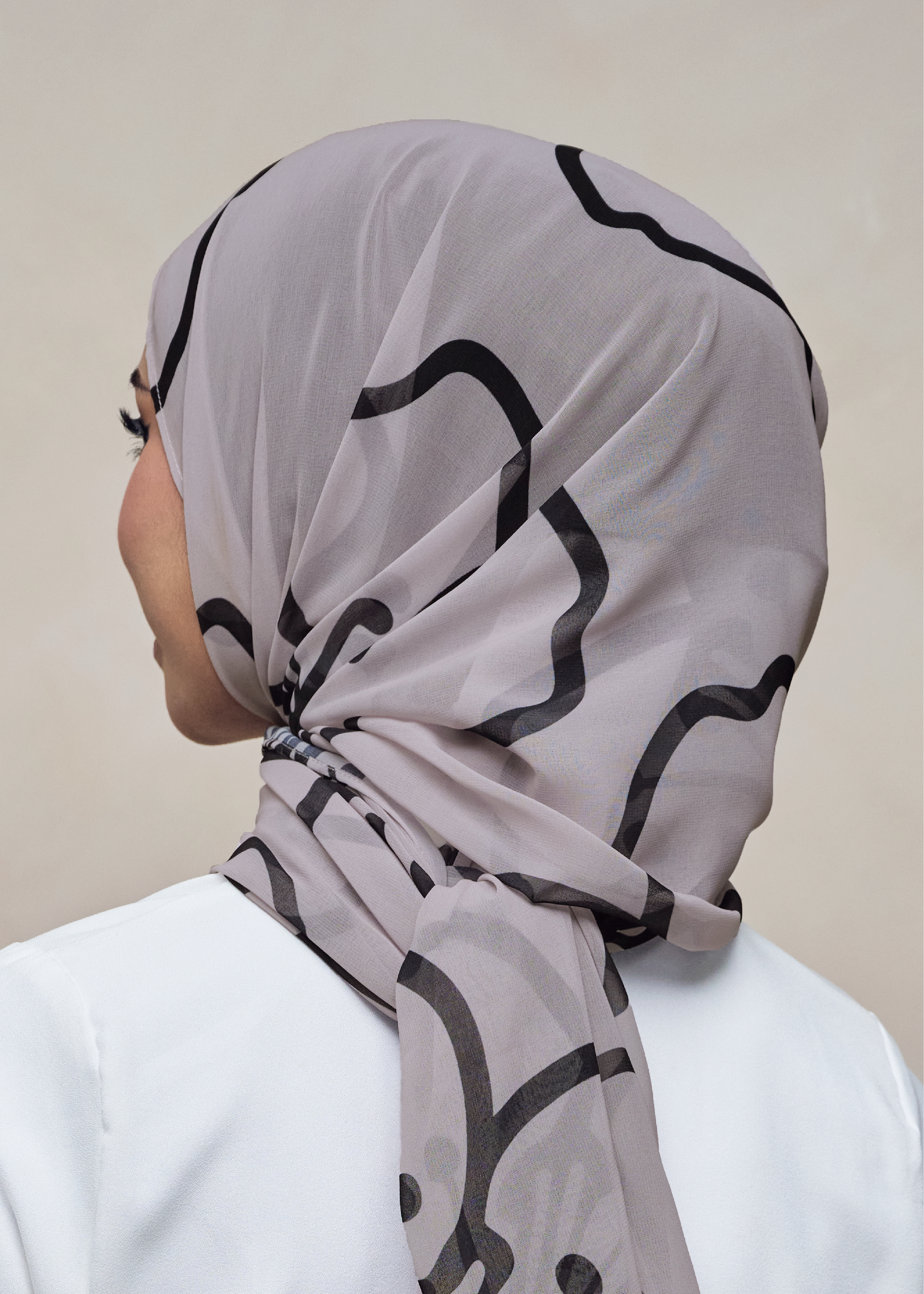 LEBARAN MELANGE LOOSE SHAWL - ASH PETALINE