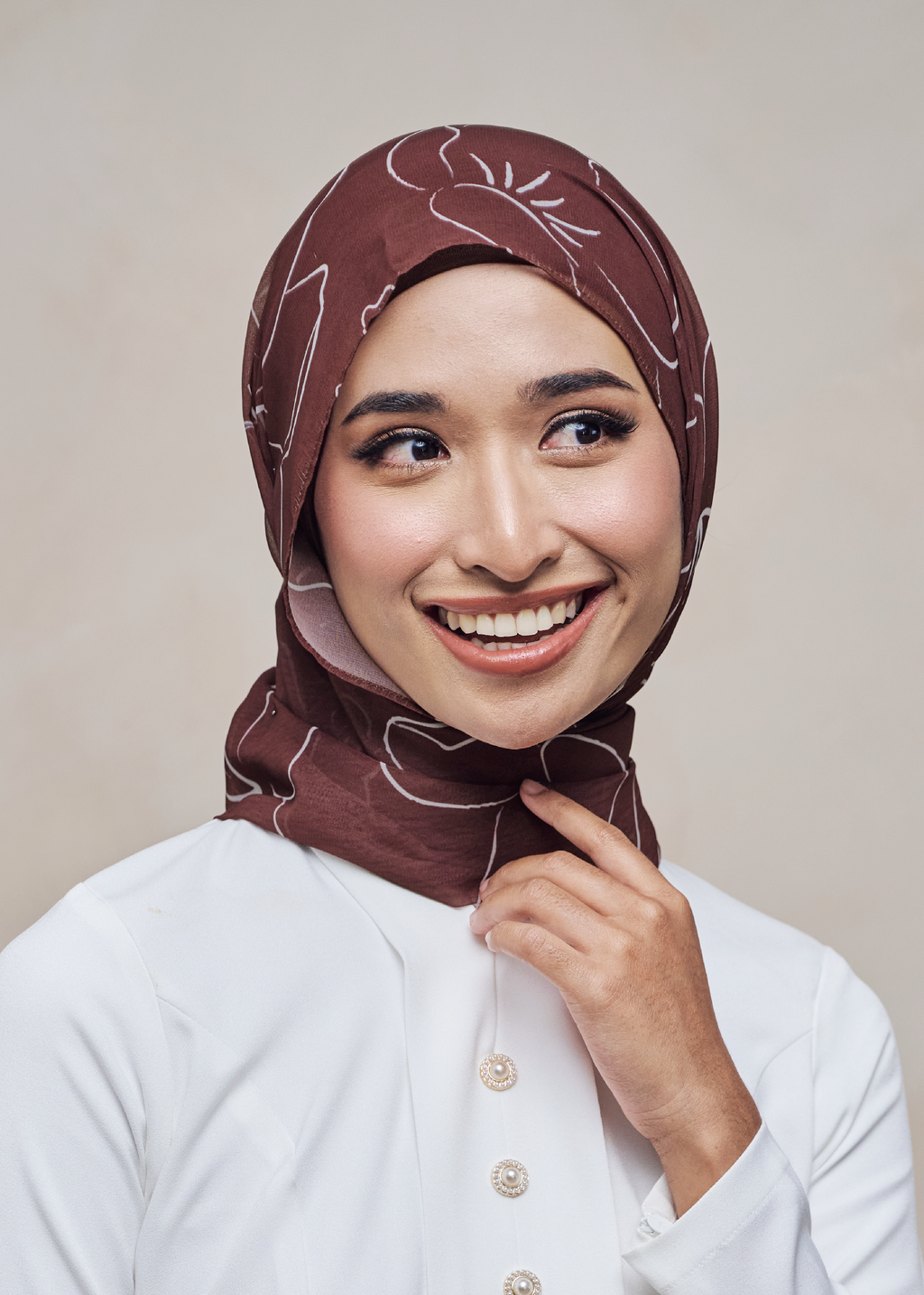 LEBARAN MELANGE LOOSE SHAWL - MAHOGANY