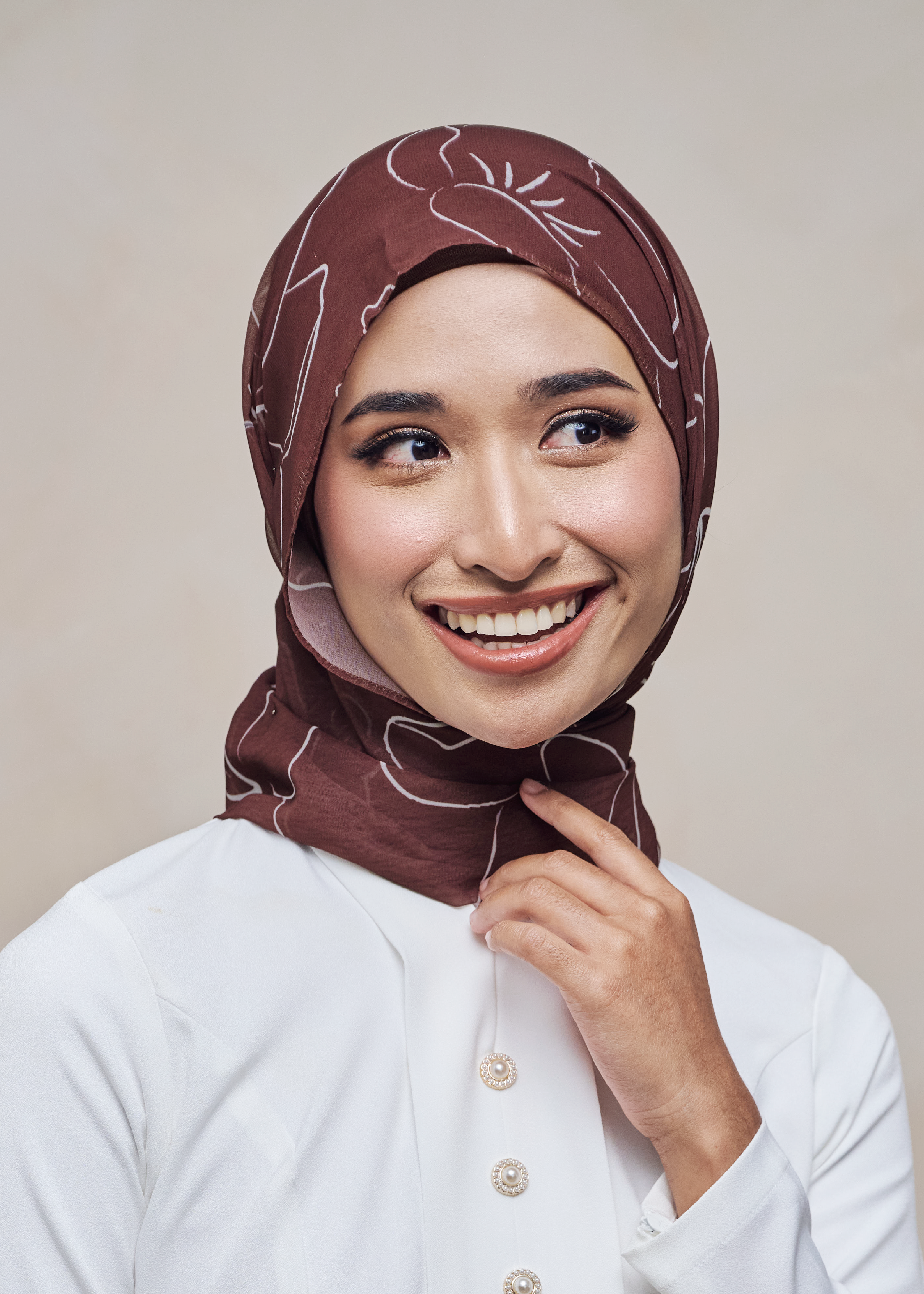 LEBARAN MELANGE LOOSE SHAWL - MAHOGANY