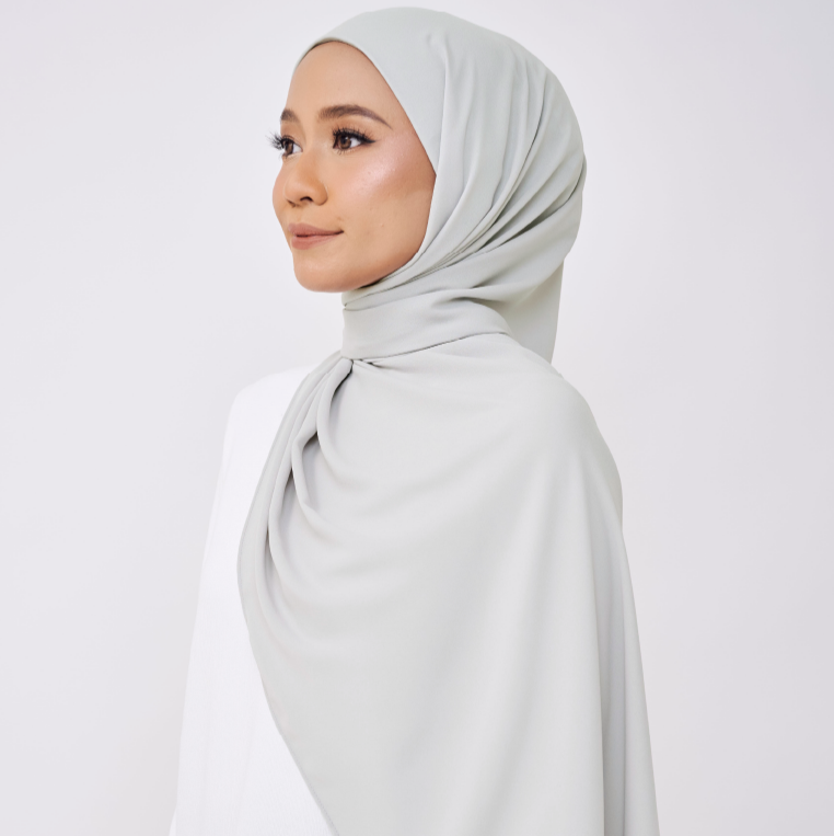JASMINE HALF MOON INSTANT SHAWL - LIGHT SAGE
