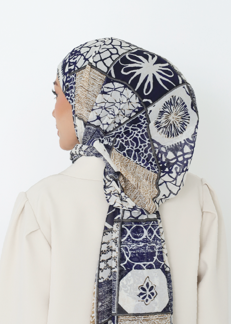 ARTISAN PRINTED INSTANT SHAWL IN LUNARA