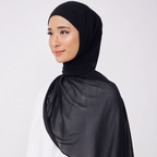 NADINE HALF MOON INSTANT SHAWL - BLACK