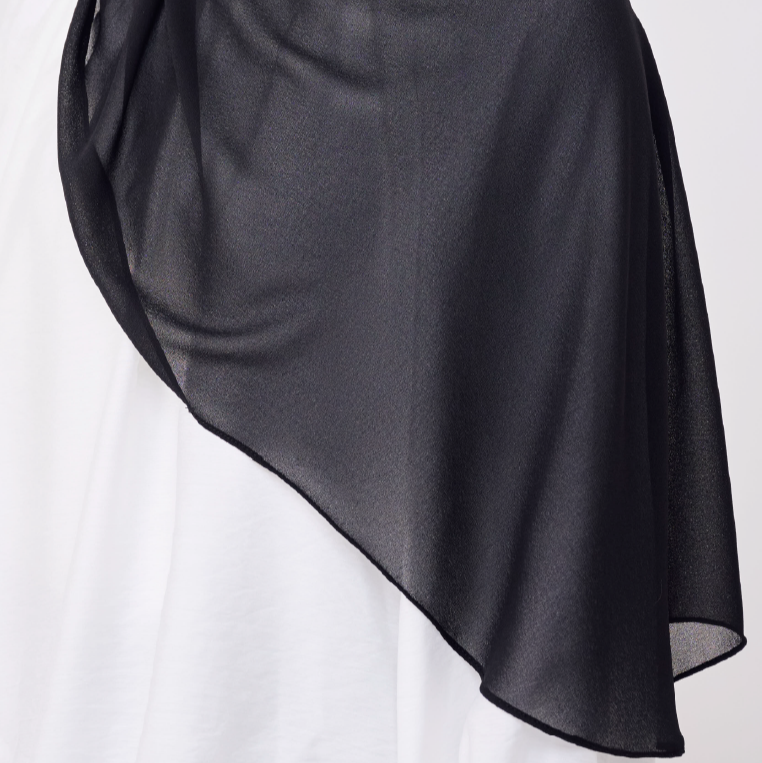 NADINE HALF MOON INSTANT SHAWL - BLACK
