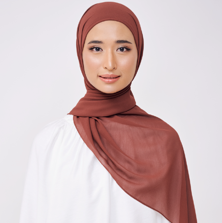 NADINE HALF MOON INSTANT SHAWL - BOMBAY BROWN