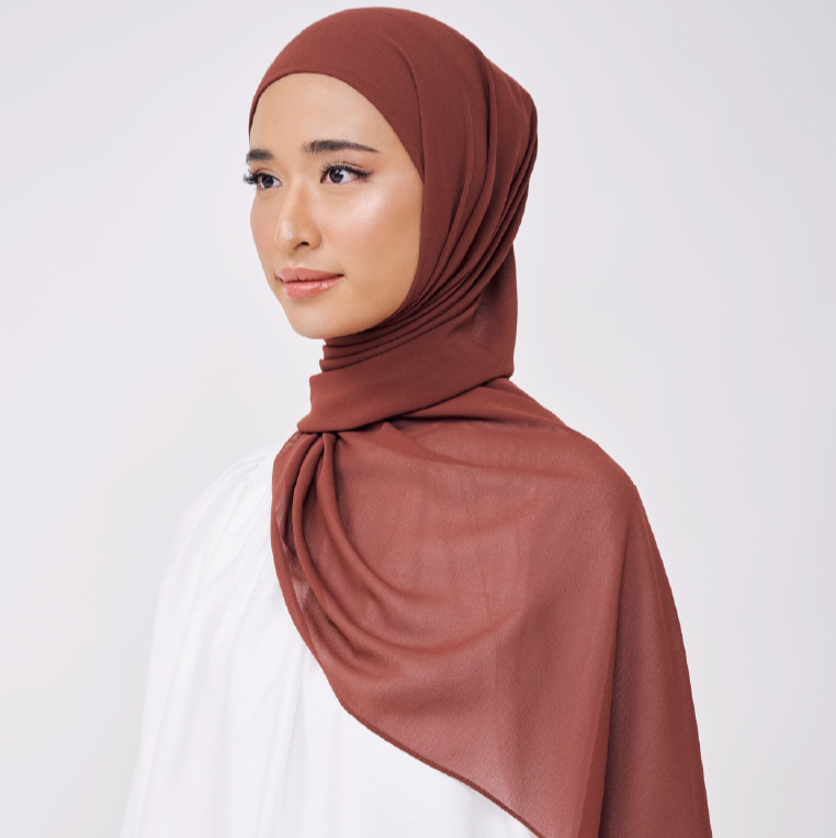 NADINE HALF MOON INSTANT SHAWL - BOMBAY BROWN