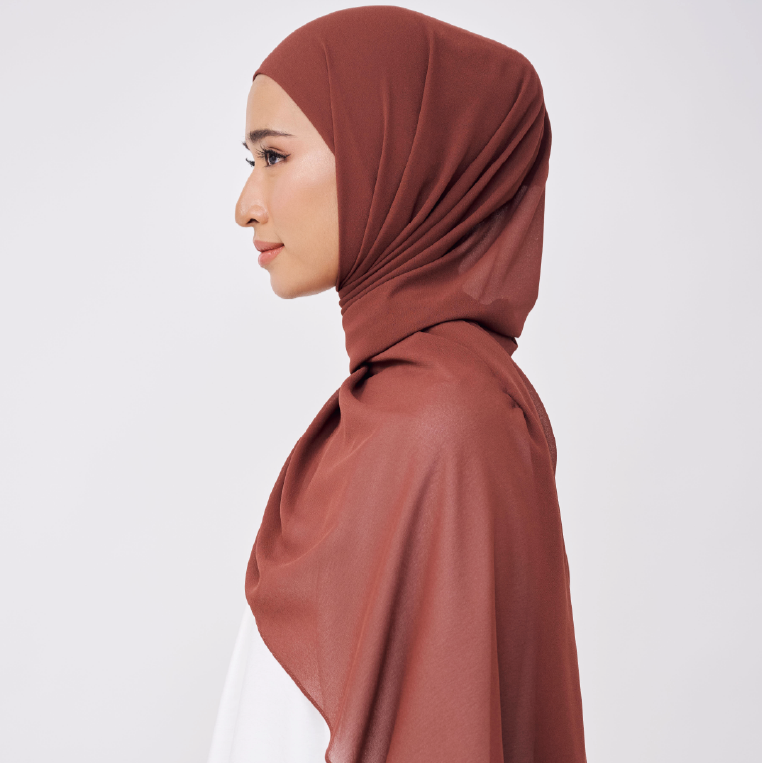 NADINE HALF MOON INSTANT SHAWL - BOMBAY BROWN