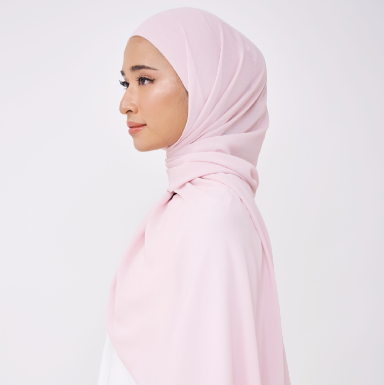 NADINE HALF MOON INSTANT SHAWL - CAMEO PINK
