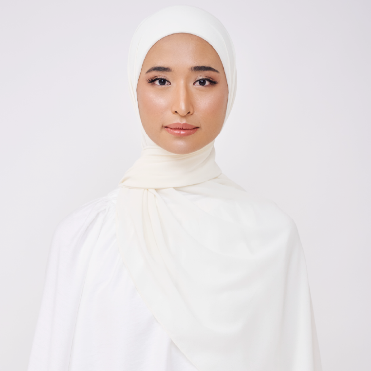 NADINE HALF MOON INSTANT SHAWL - IVORY