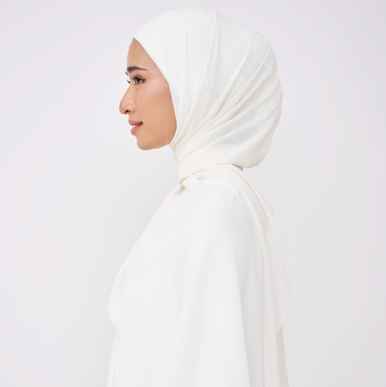 NADINE HALF MOON INSTANT SHAWL - IVORY