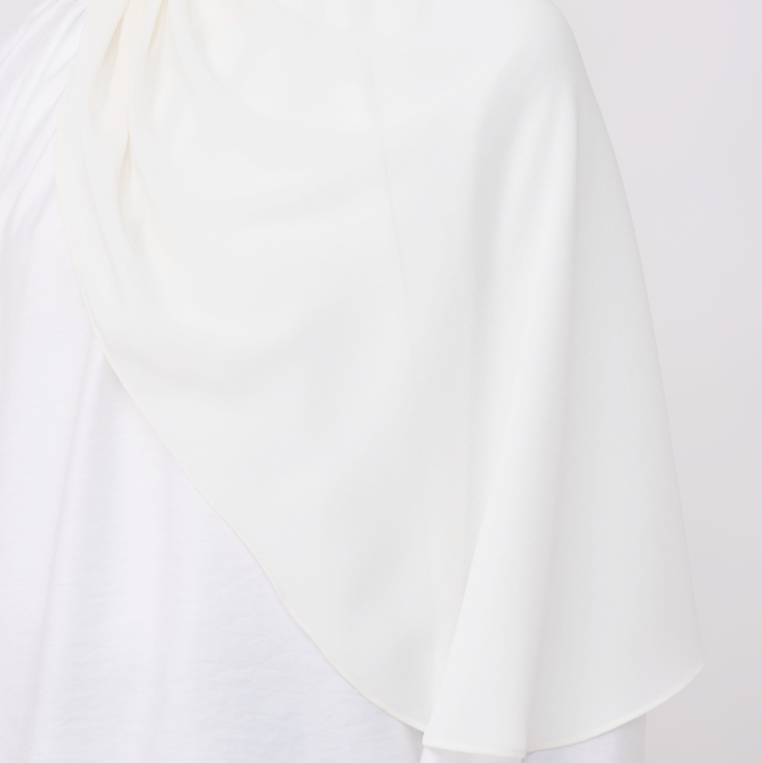 NADINE HALF MOON INSTANT SHAWL - IVORY