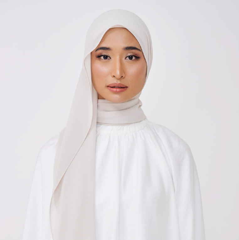 NADINE LOOSE SHAWL (NO INNER) - WHITE BEIGE