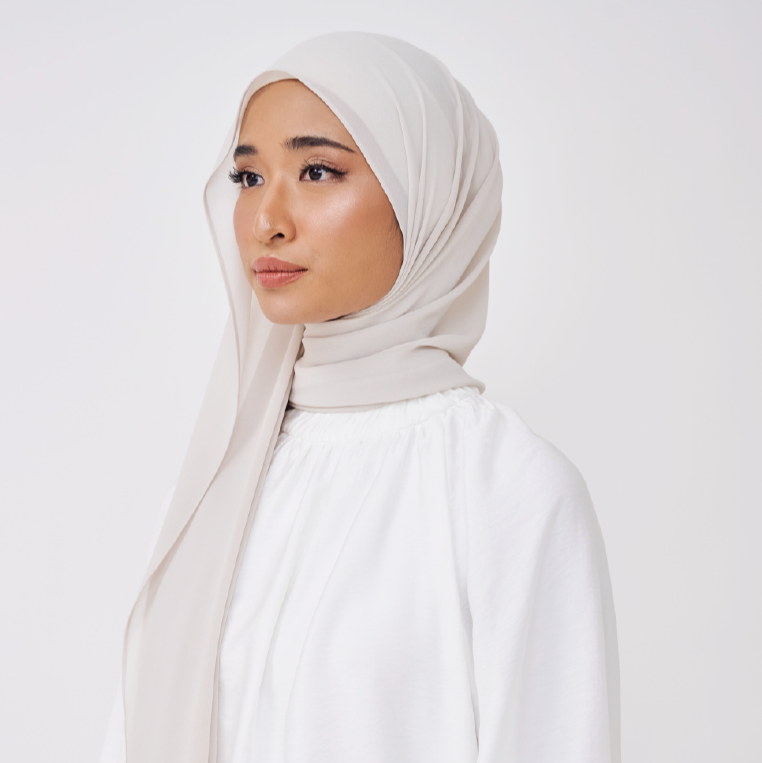 NADINE LOOSE SHAWL (NO INNER) - WHITE BEIGE