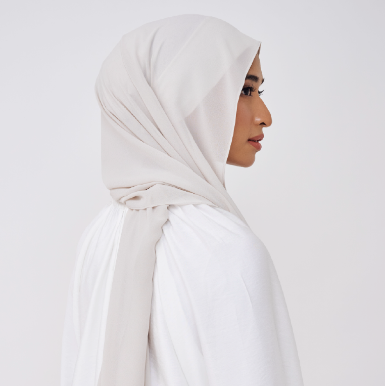 NADINE LOOSE SHAWL (NO INNER) - WHITE BEIGE