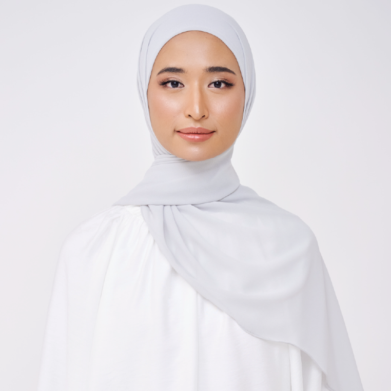 NADINE HALF MOON INSTANT SHAWL - RHINO GREY