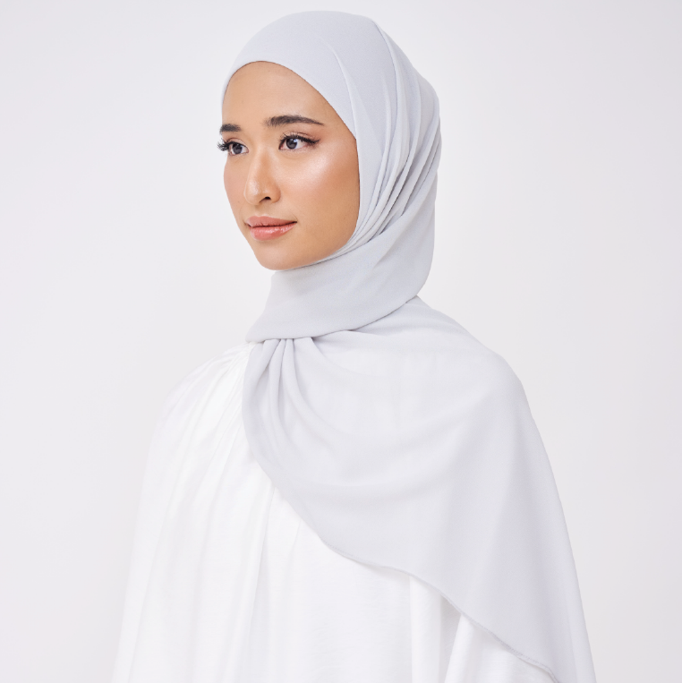 NADINE HALF MOON INSTANT SHAWL - RHINO GREY