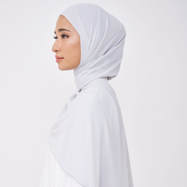 NADINE HALF MOON INSTANT SHAWL - RHINO GREY