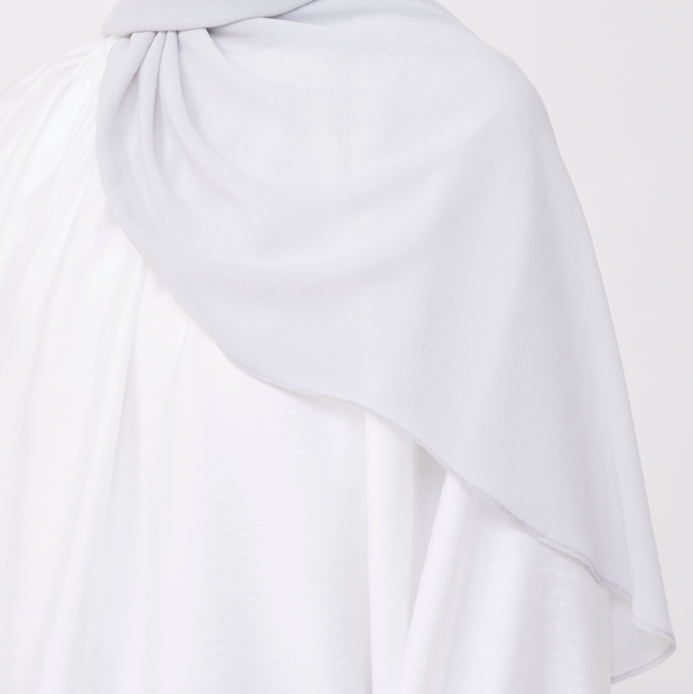 NADINE HALF MOON INSTANT SHAWL - RHINO GREY