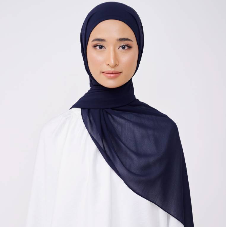 NADINE HALF MOON INSTANT SHAWL - DARK NAVY