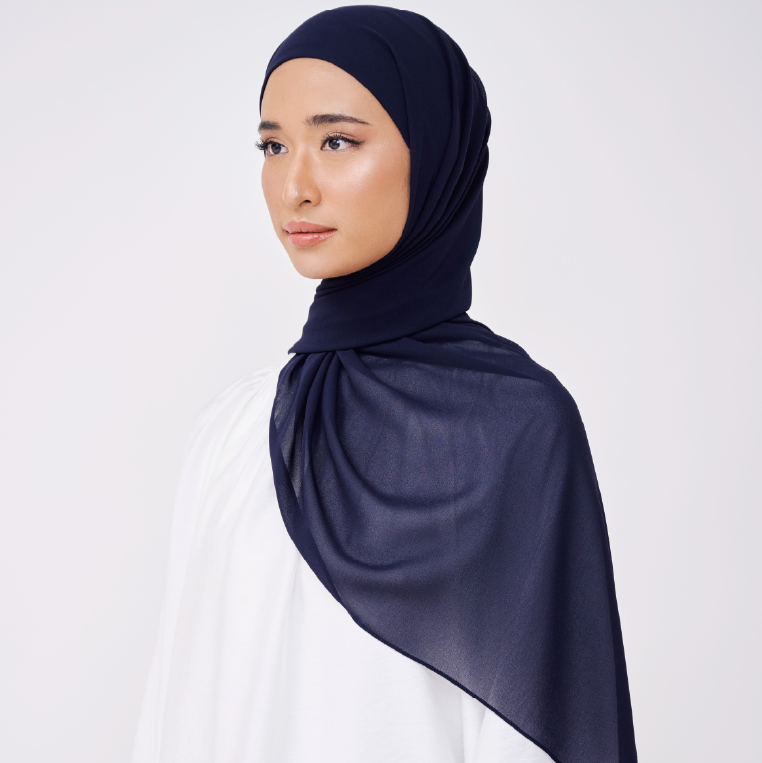 NADINE HALF MOON INSTANT SHAWL - DARK NAVY