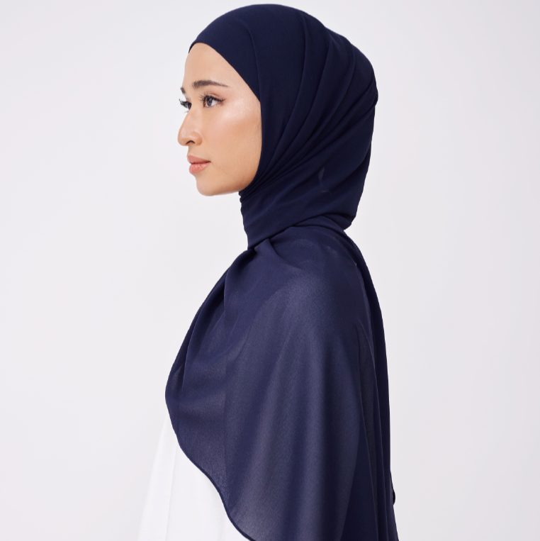 NADINE HALF MOON INSTANT SHAWL - DARK NAVY