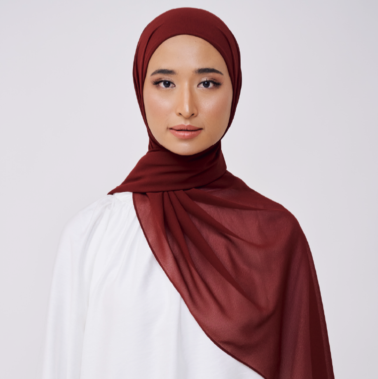 NADINE HALF MOON INSTANT SHAWL - RASBERRY