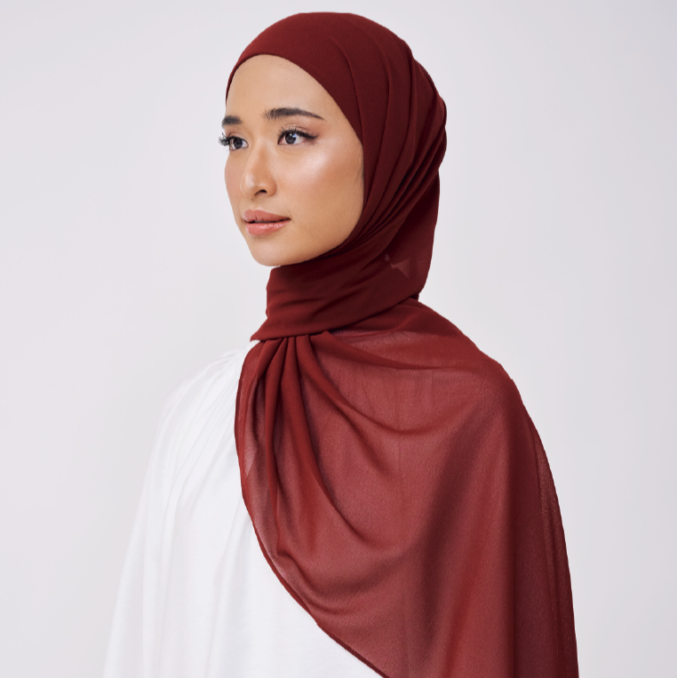 NADINE HALF MOON INSTANT SHAWL - RASBERRY