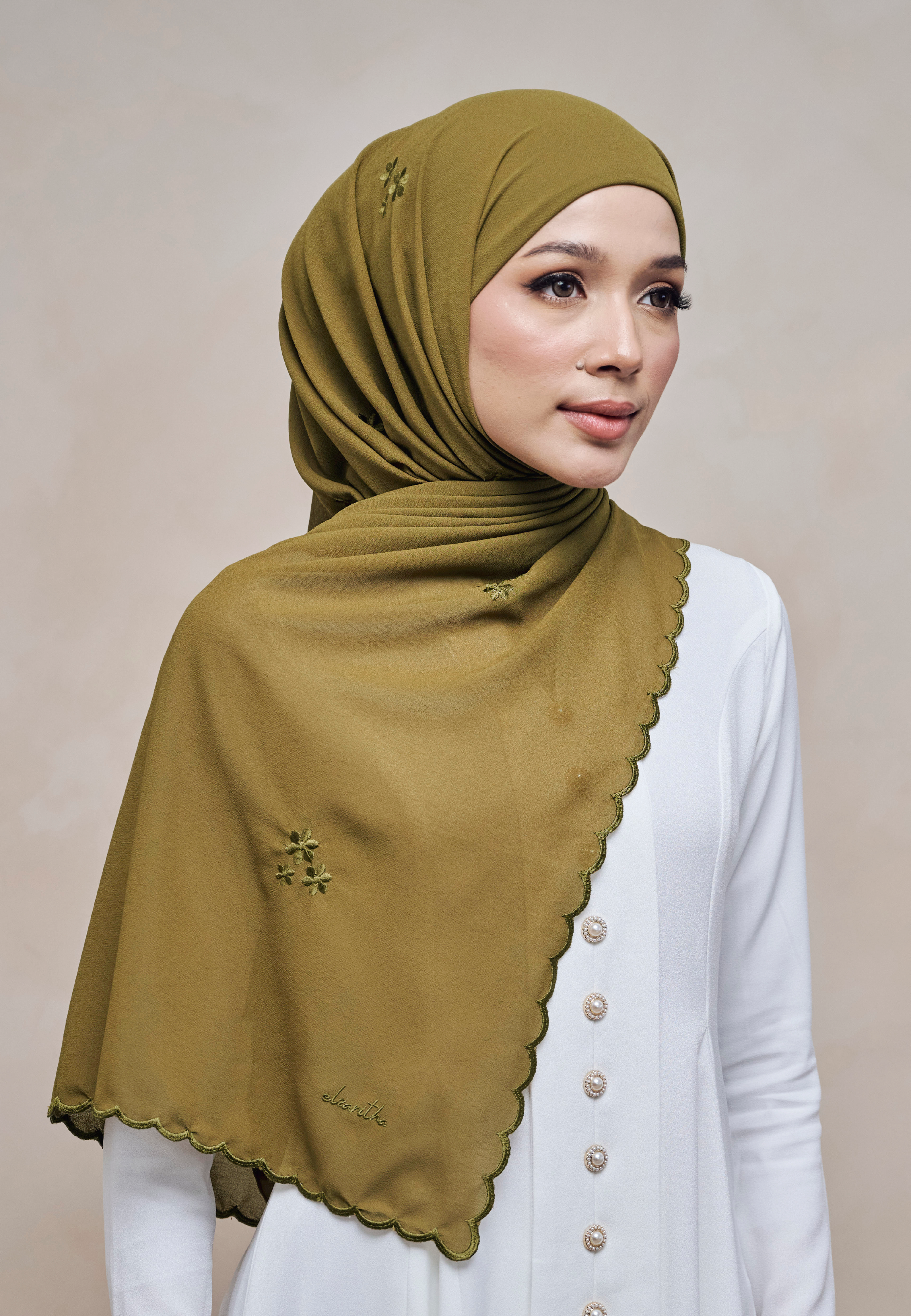 RONA INSTANT SHAWL IN HIJAU LUMUT
