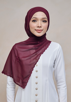 RONA INSTANT SHAWL IN MERAH TUA