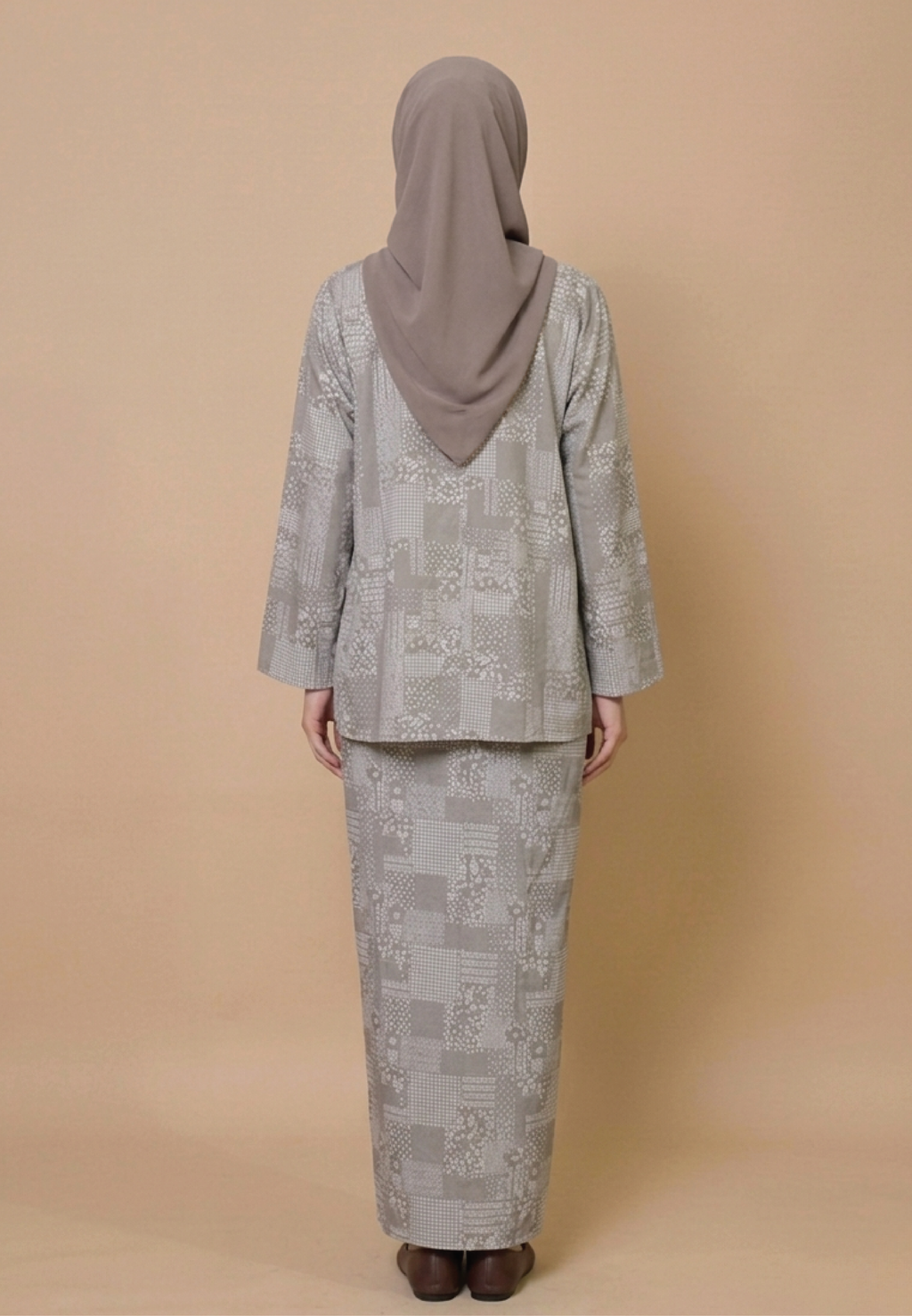 SERAYA PRINTED SET - BROWN GRID