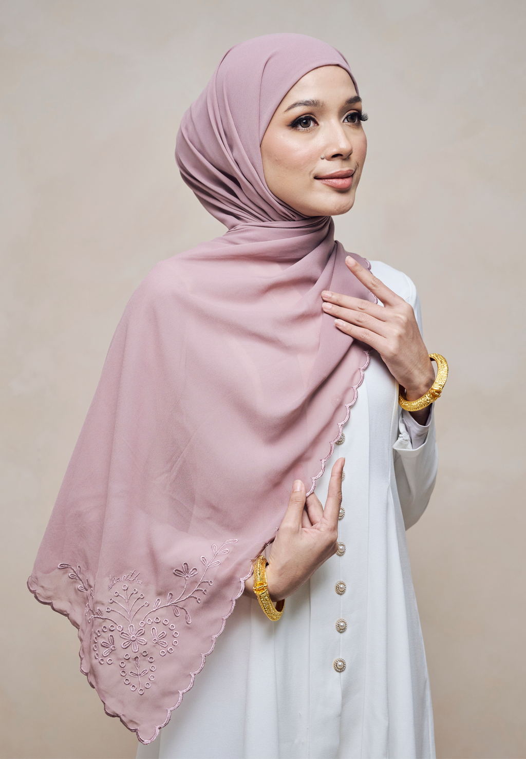 SERIKANDI INSTANT SHAWL IN UNGU MASAM