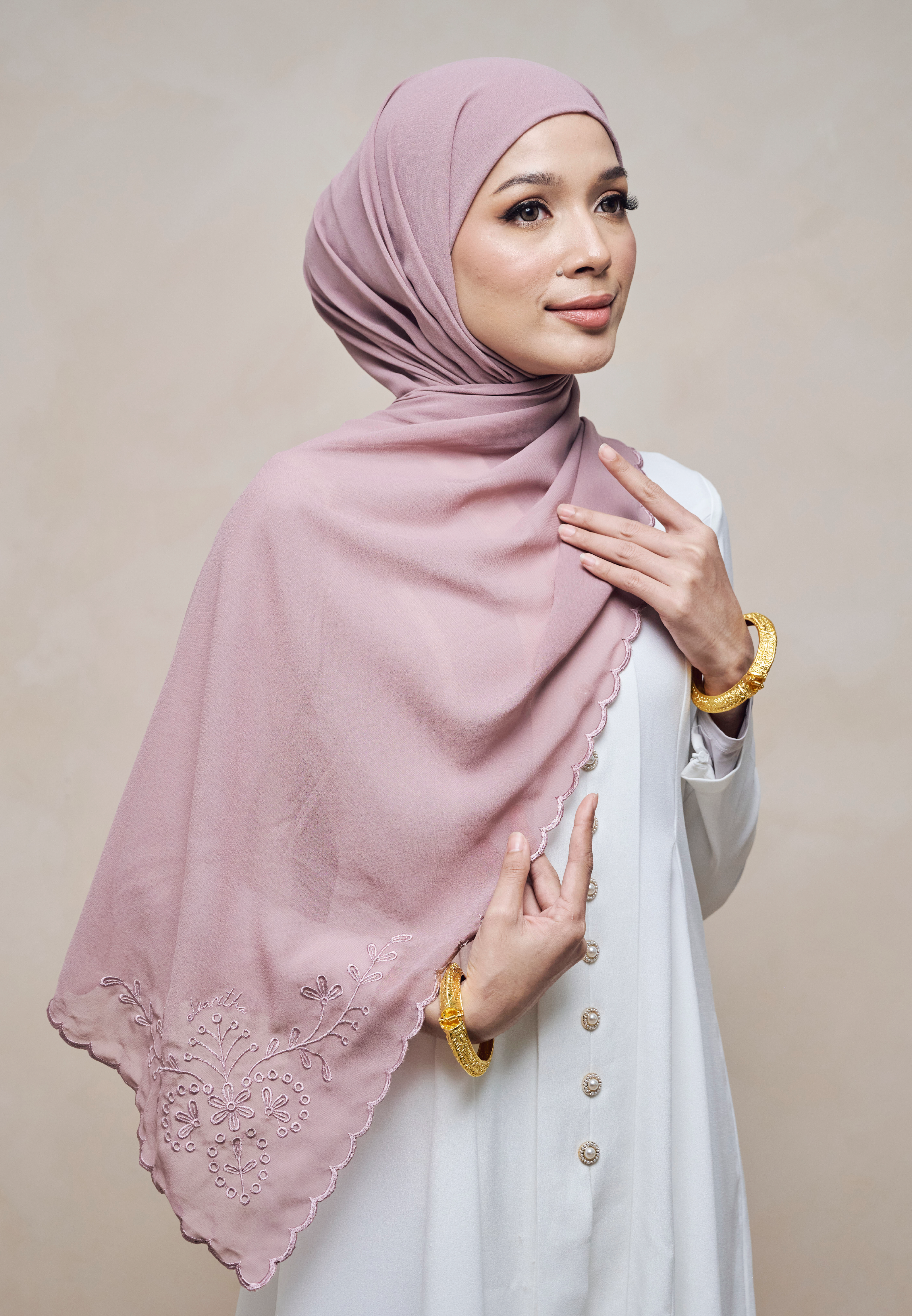 SERIKANDI INSTANT SHAWL IN UNGU MASAM