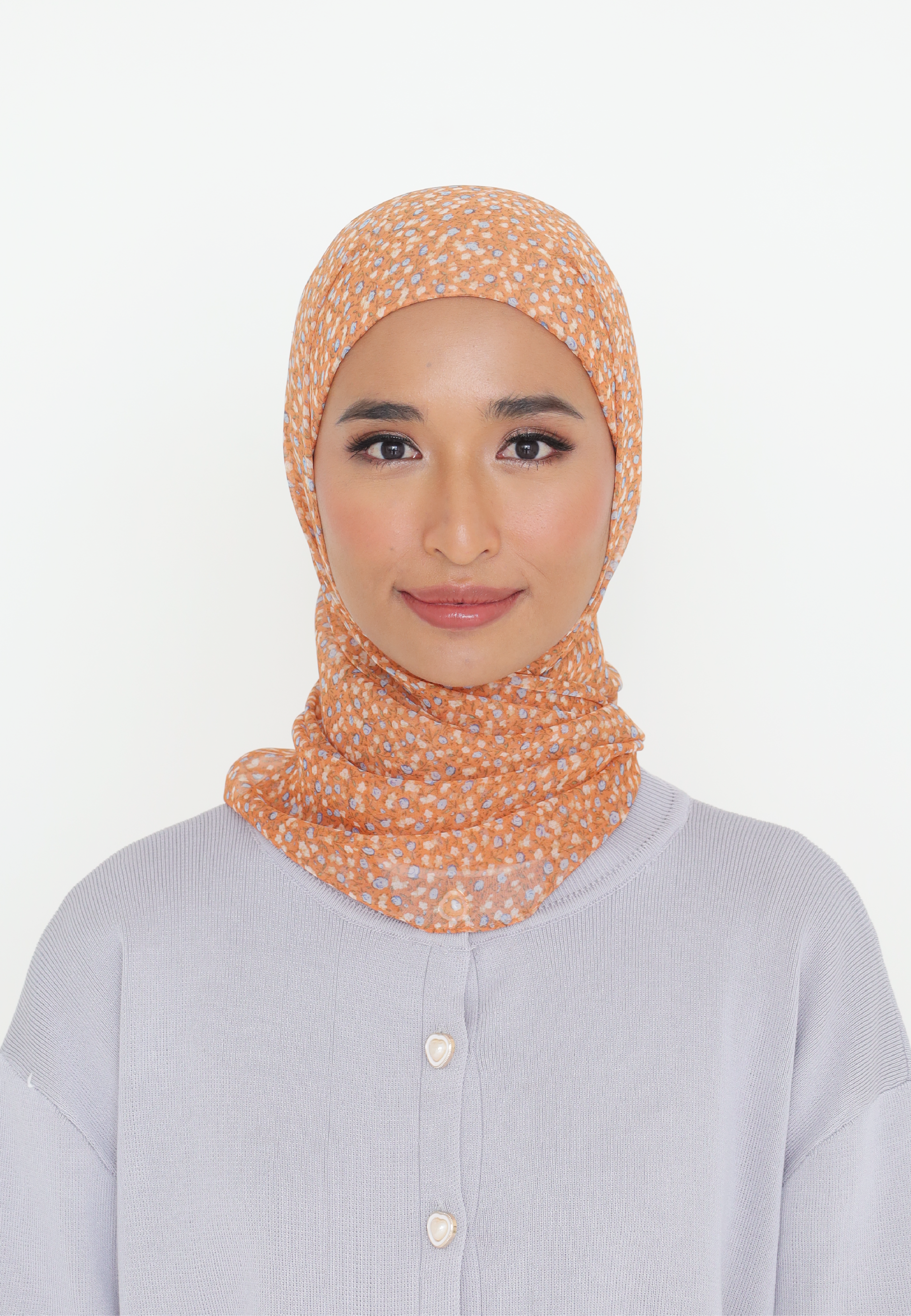 SIENNA INSTANT PRINTED SHAWL - APRICOT