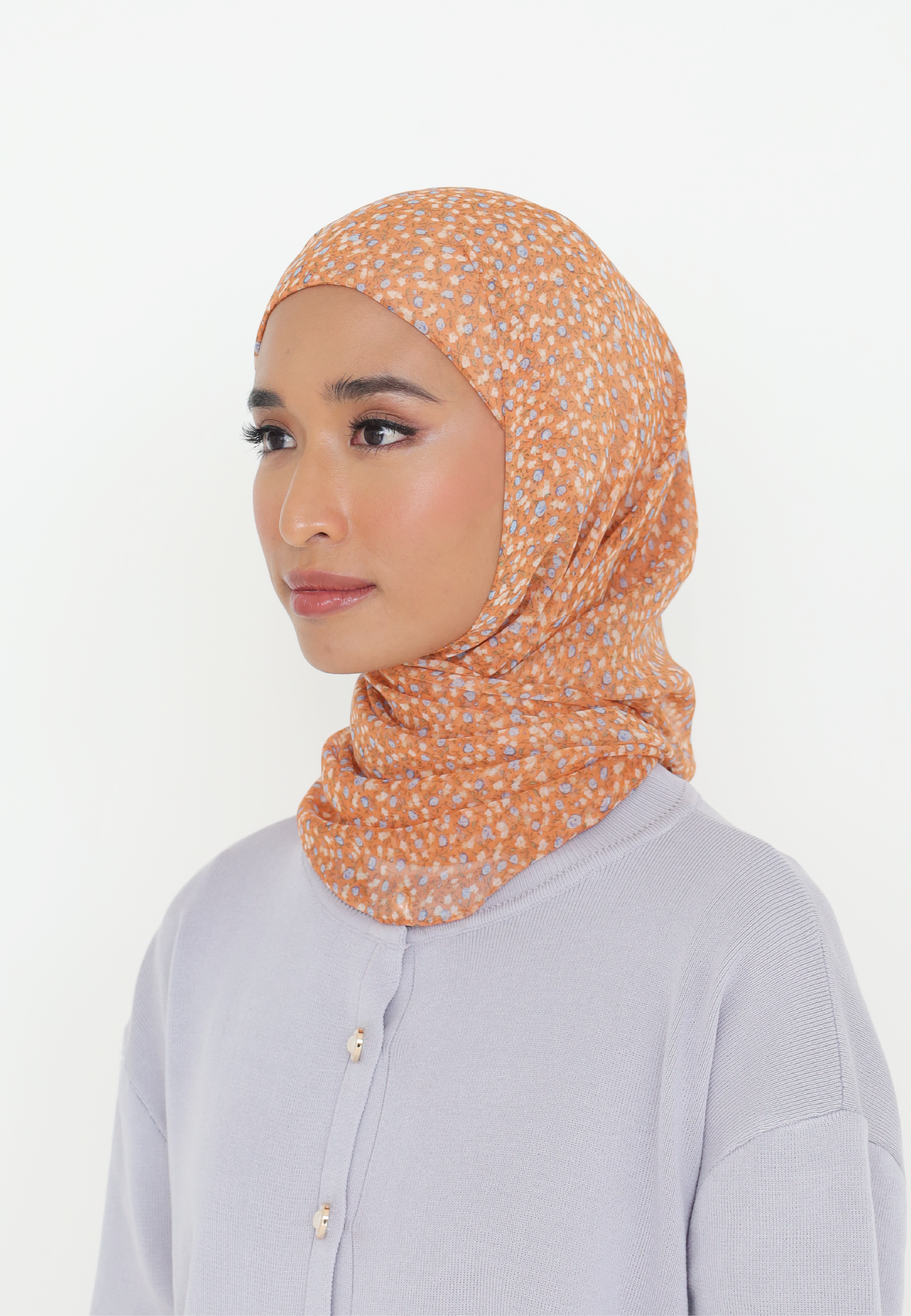SIENNA INSTANT PRINTED SHAWL - APRICOT