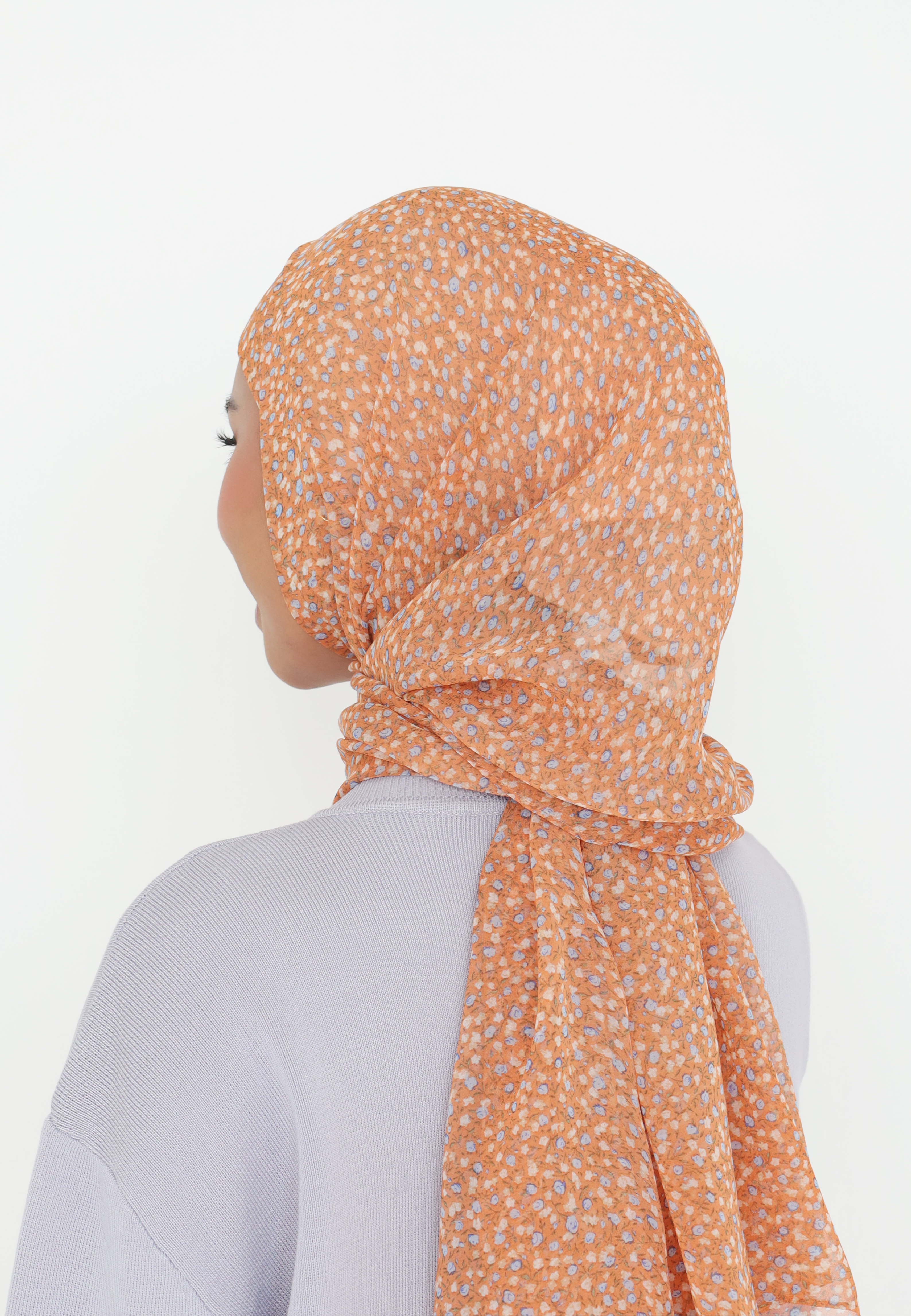 SIENNA INSTANT PRINTED SHAWL - APRICOT