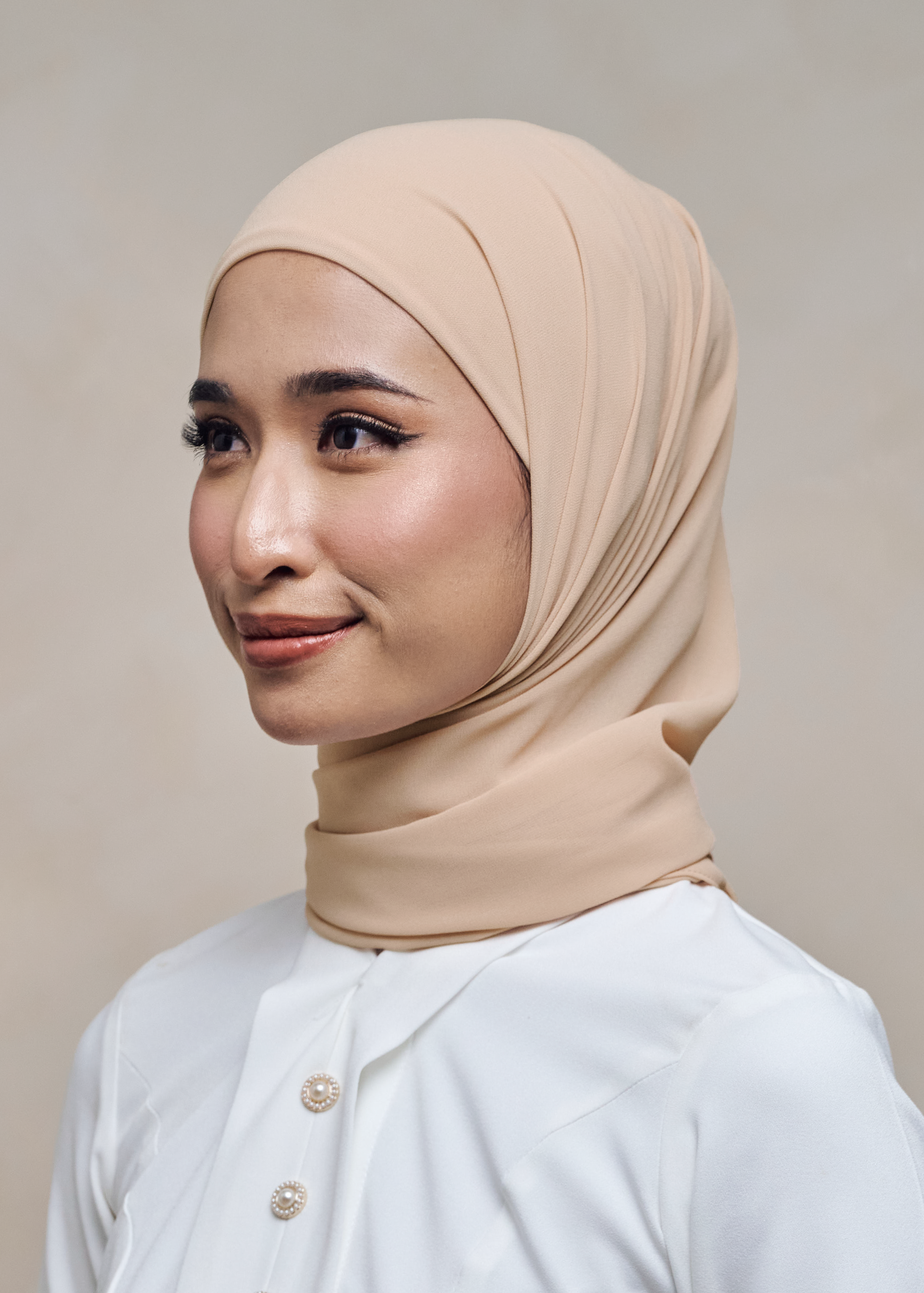ELZA INSTANT SHAWL - APRICOT CREAM