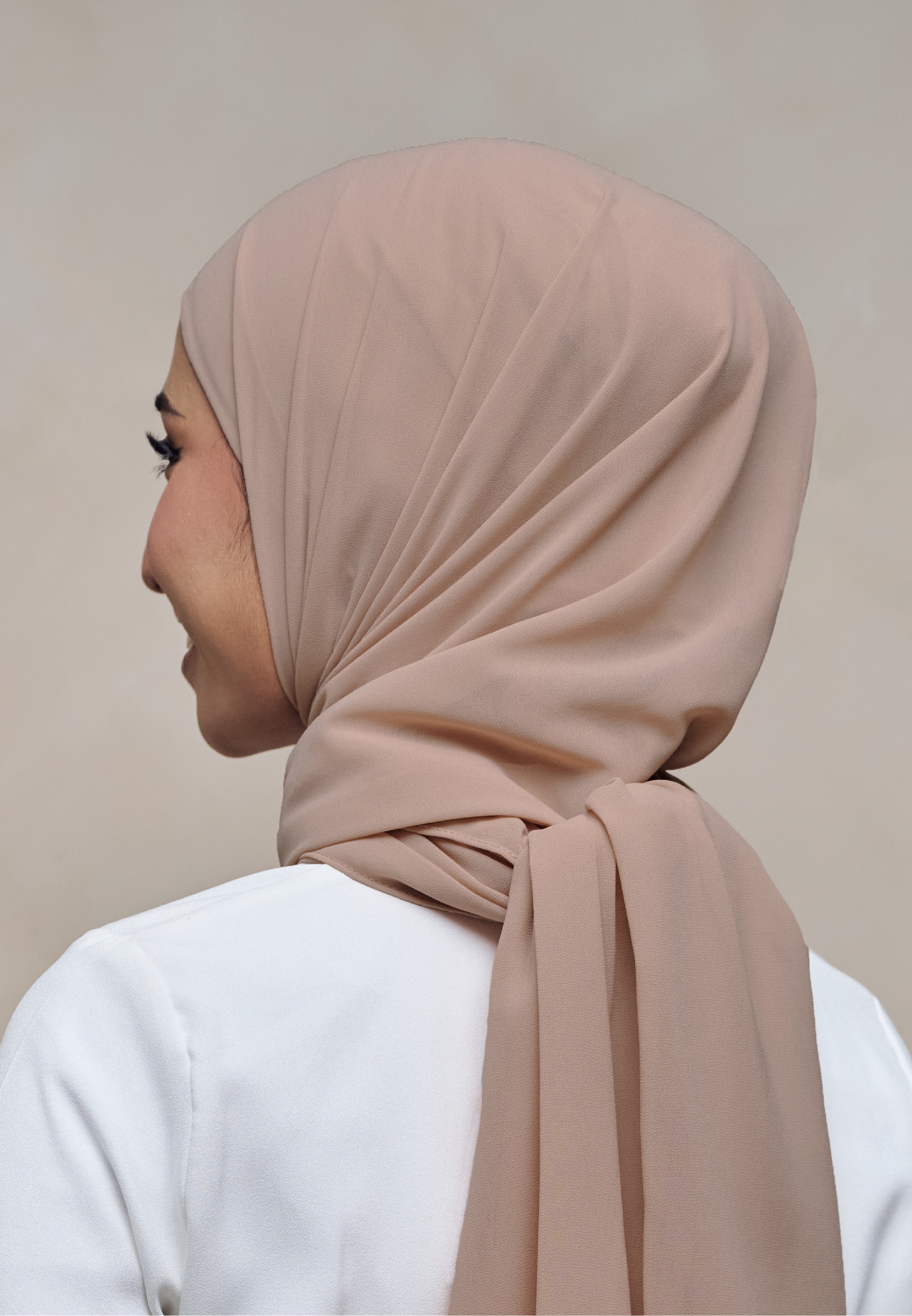 ELZA INSTANT SHAWL - BROWN NUDE