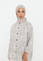 LAYANG SELESA TOP IN BROWN GRID