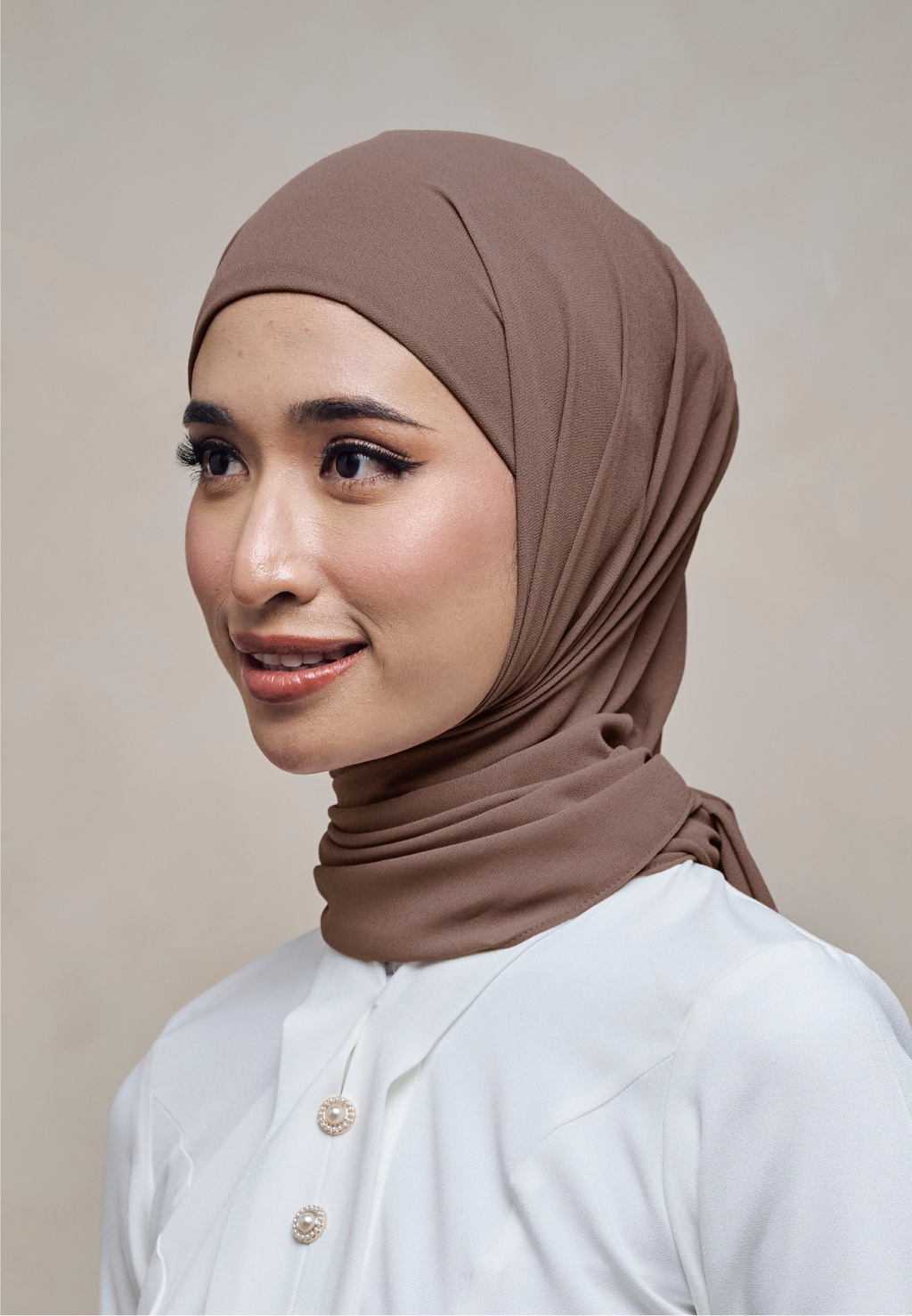 ELZA INSTANT SHAWL - BROWNIE