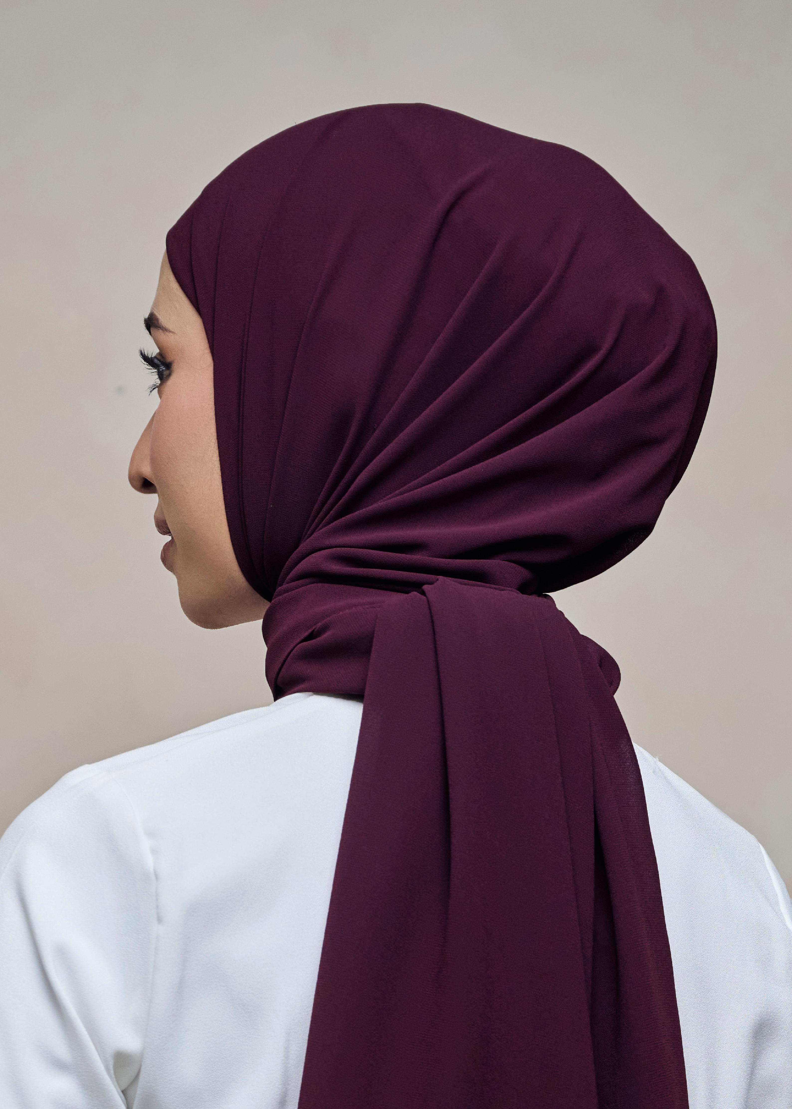 ELZA INSTANT SHAWL - BURGUNDY