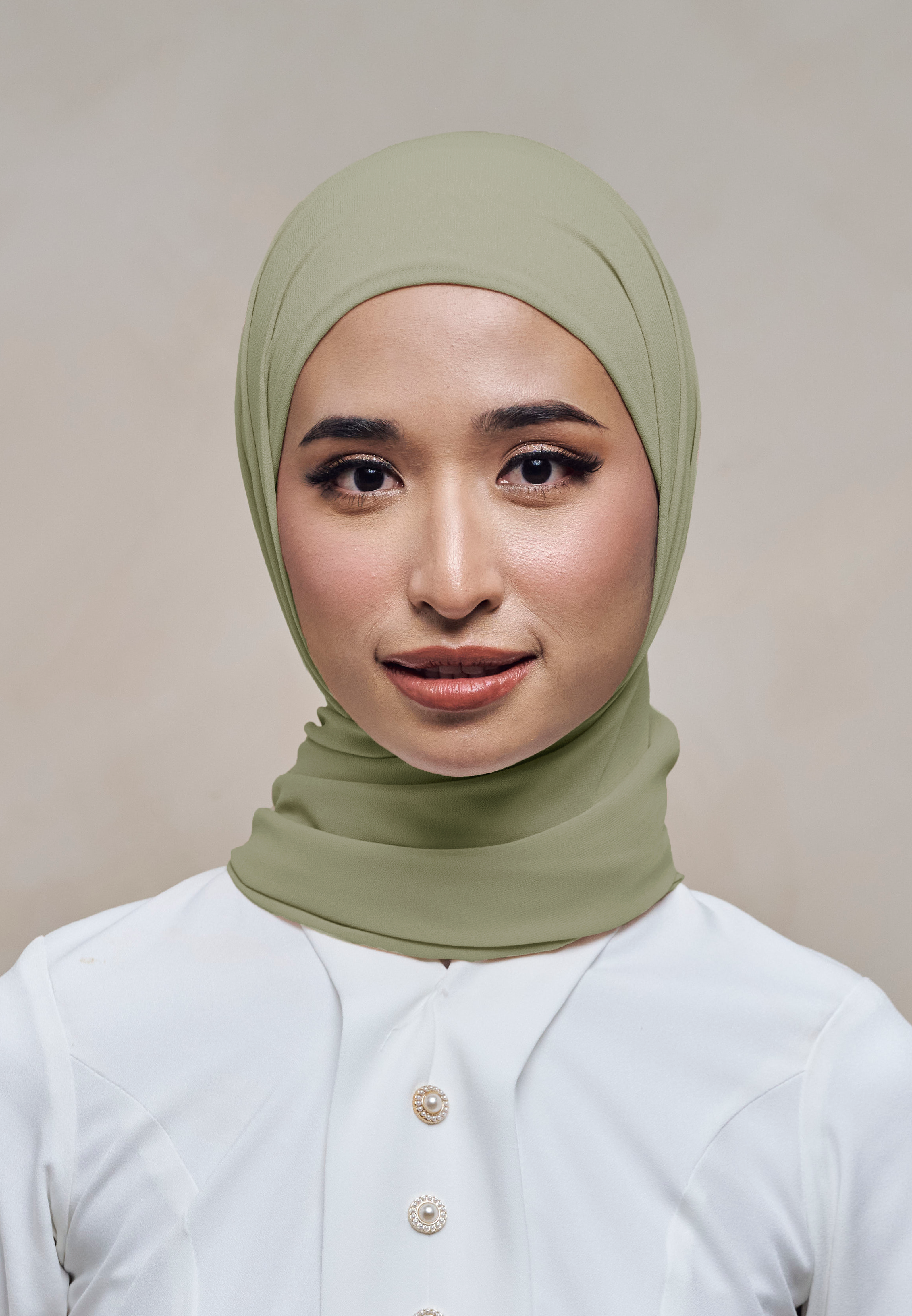 ELZA INSTANT SHAWL - CAMO GREEN