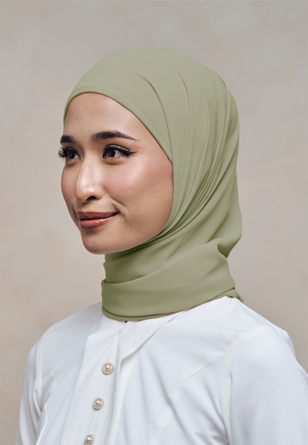 ELZA INSTANT SHAWL - CAMO GREEN