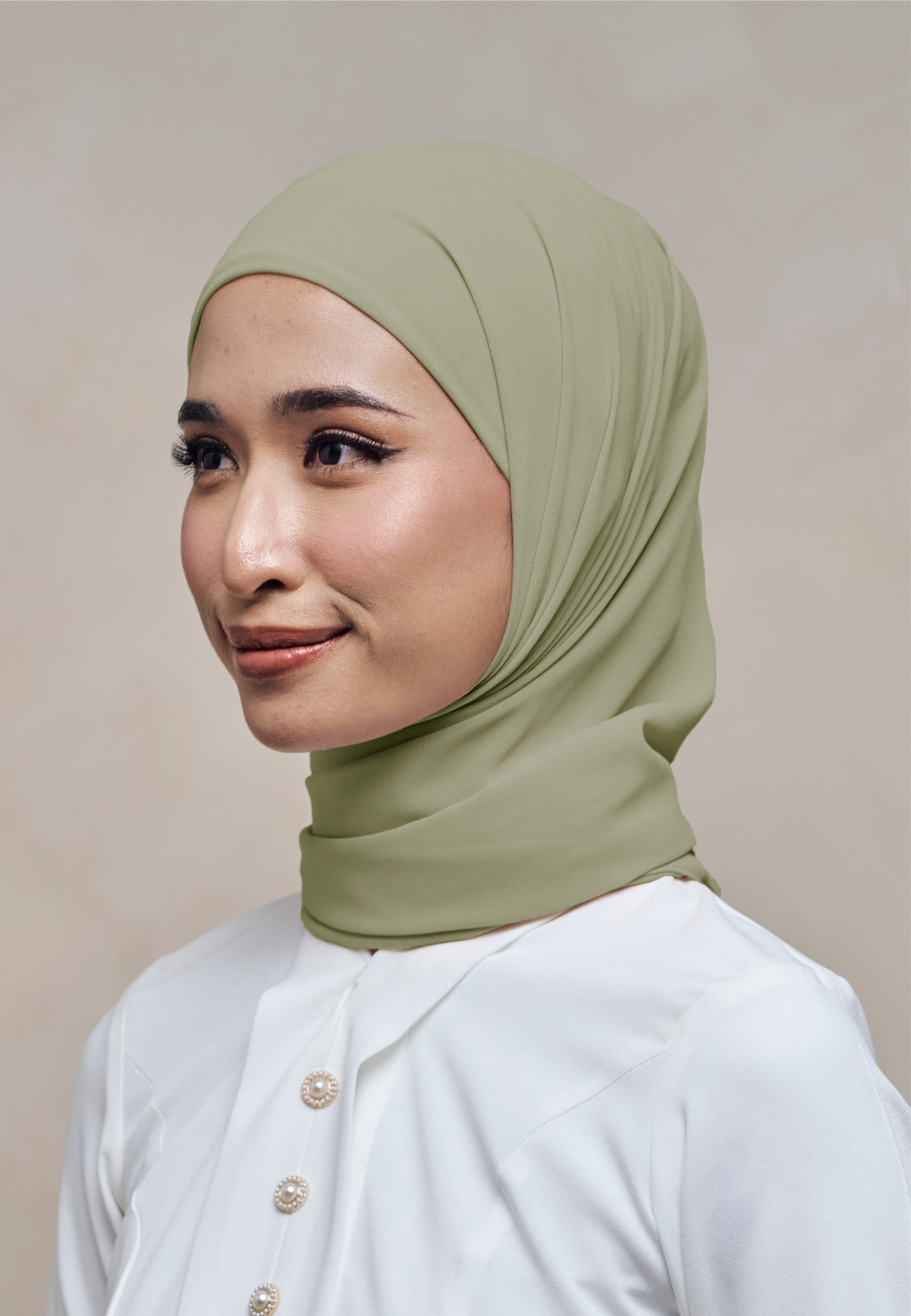ELZA INSTANT SHAWL - CAMO GREEN