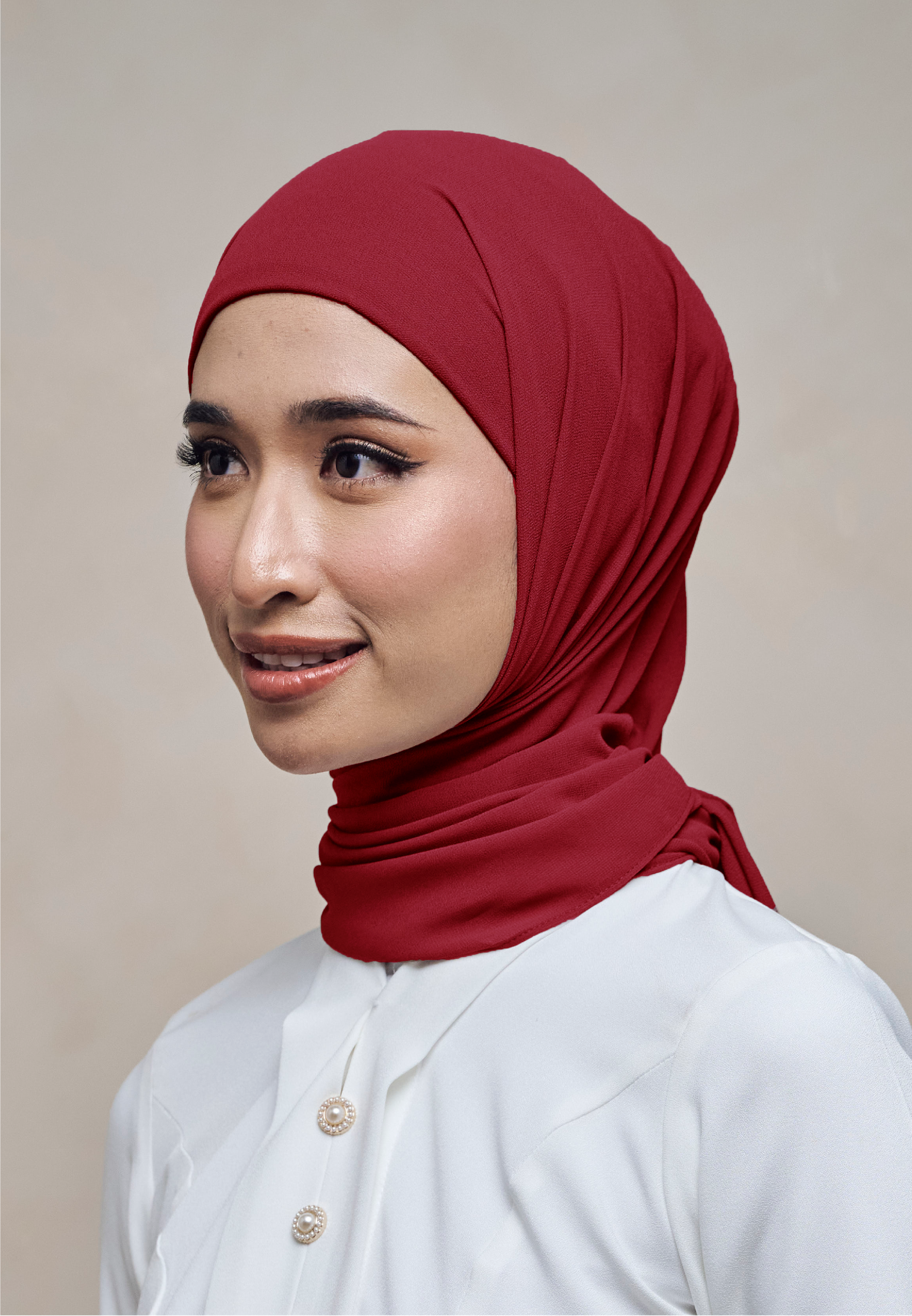 ELZA INSTANT SHAWL - CHERRY RED