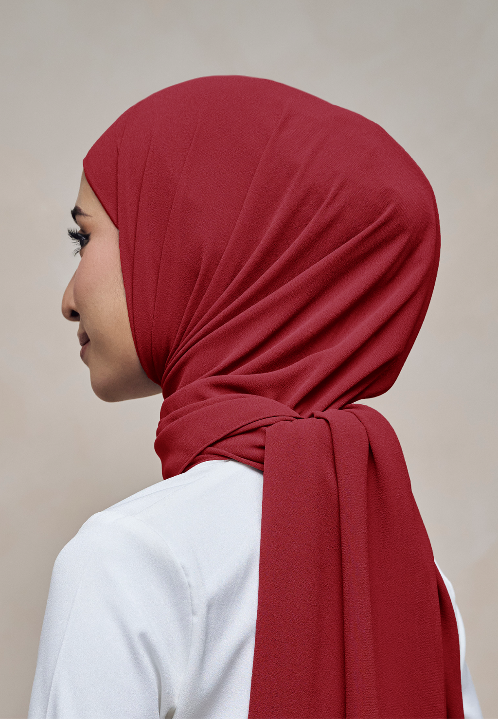 ELZA INSTANT SHAWL - CHERRY RED