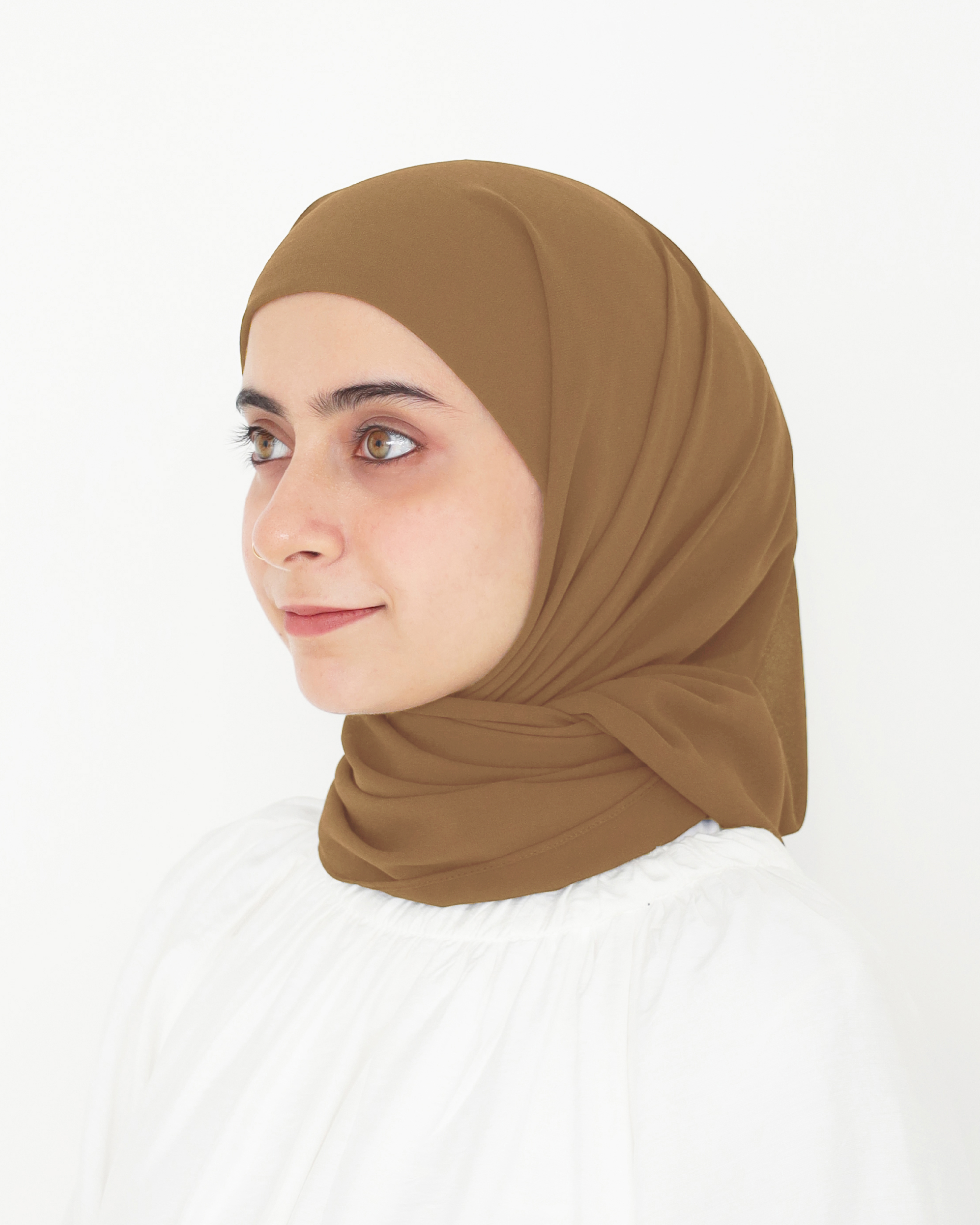 ELZA INSTANT SHAWL - CREAMY BROWN