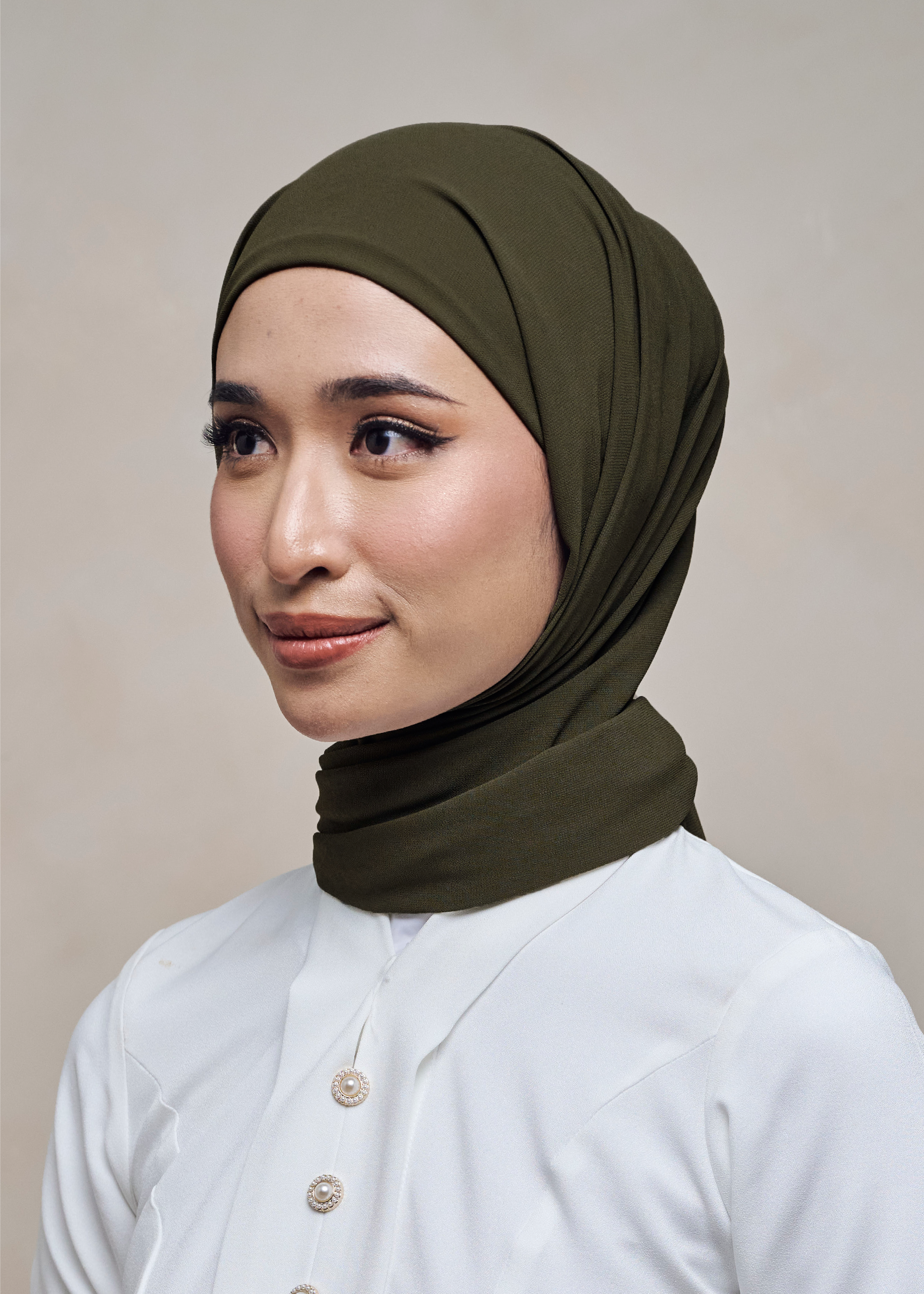 ELZA INSTANT SHAWL - DARK MATCHA