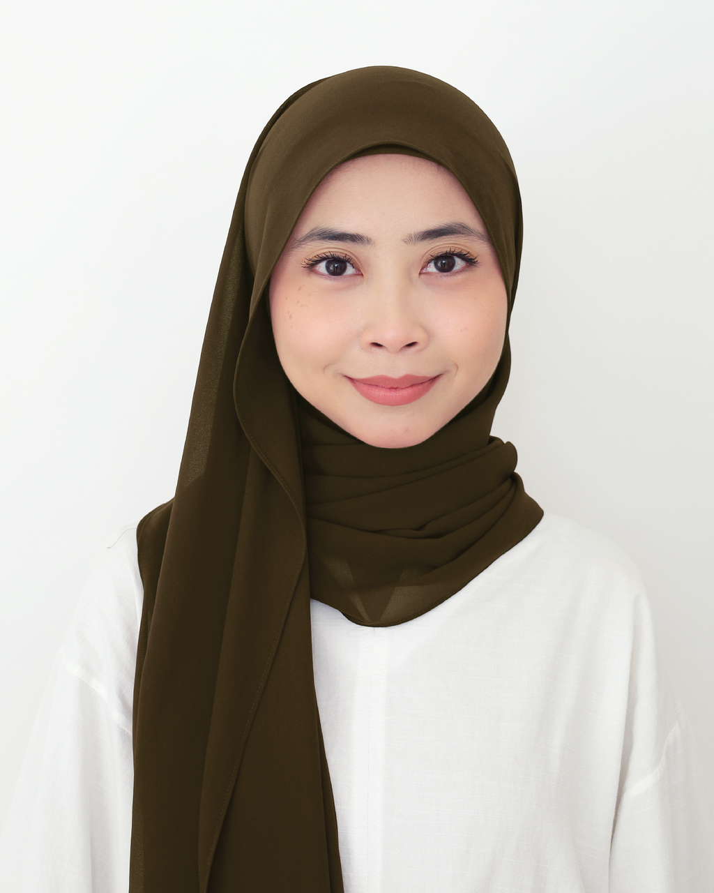 ALANA INSTANT SHAWL PLAIN - DARK MATCHA
