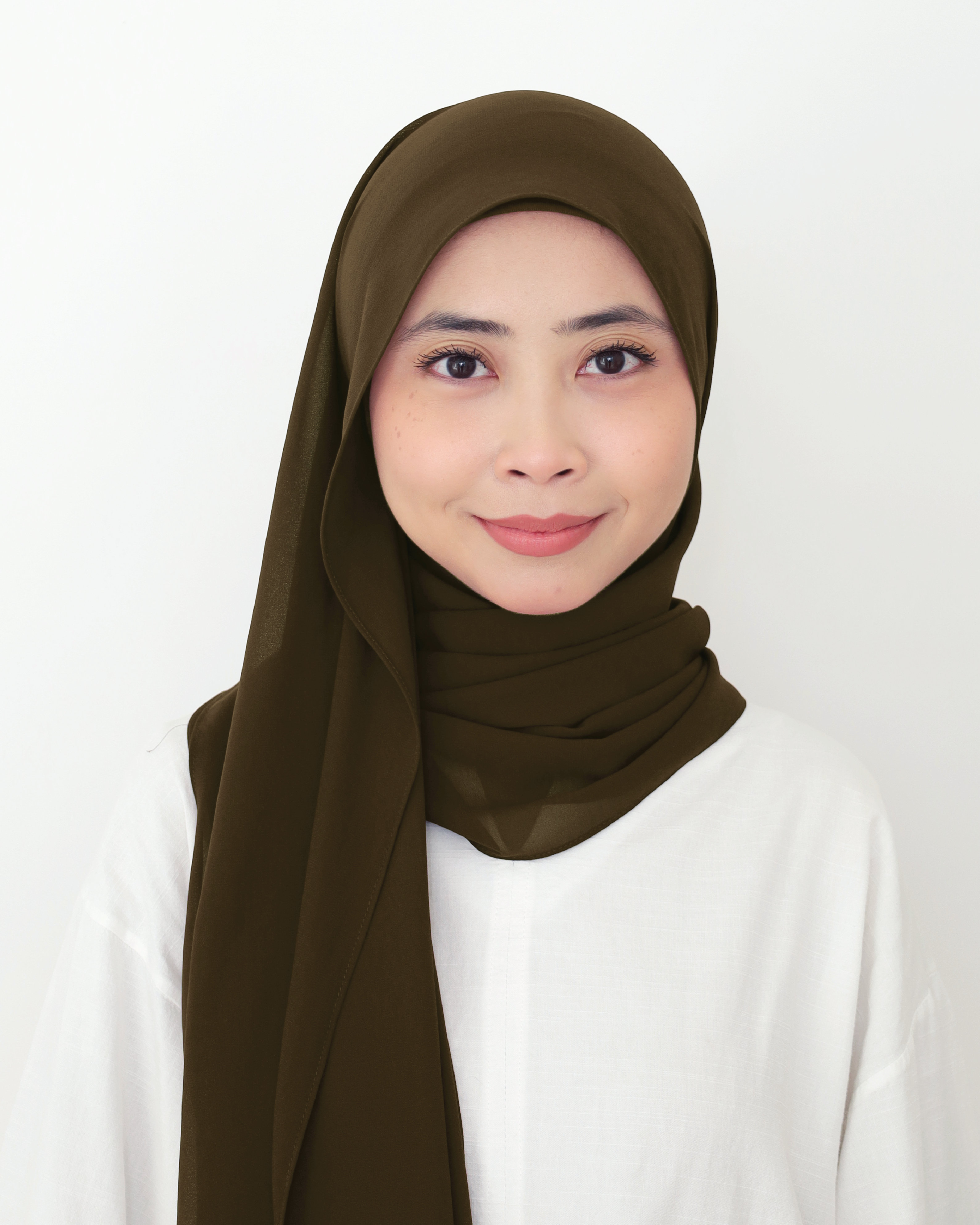 ALANA INSTANT SHAWL PLAIN - DARK MATCHA