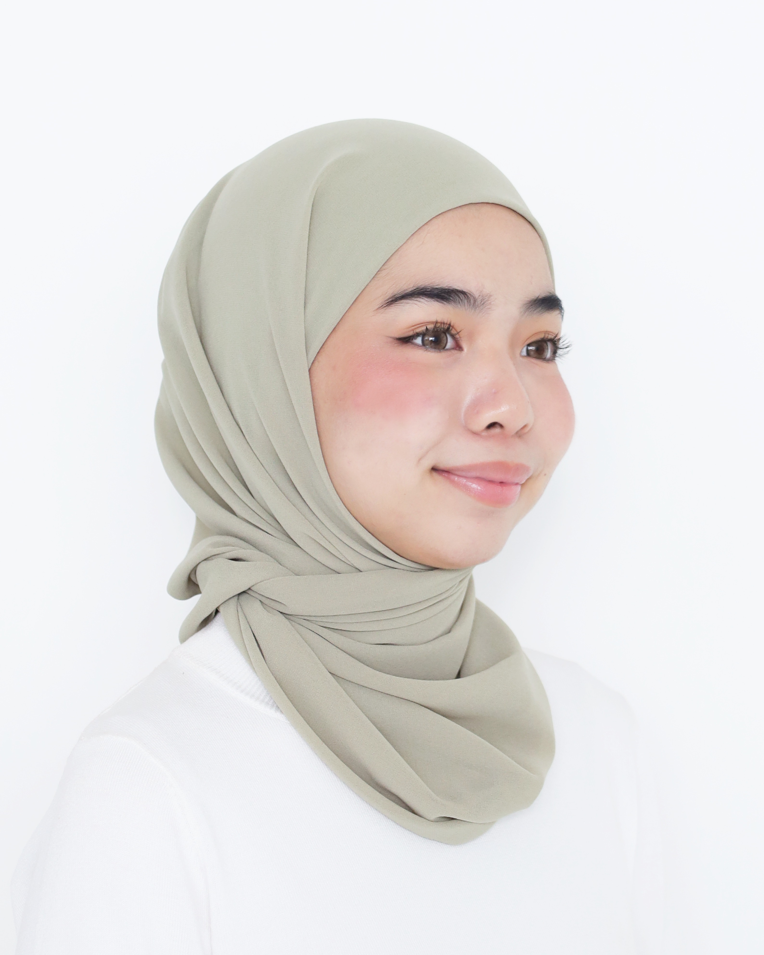 ELZA INSTANT SHAWL - DUSTY GREEN
